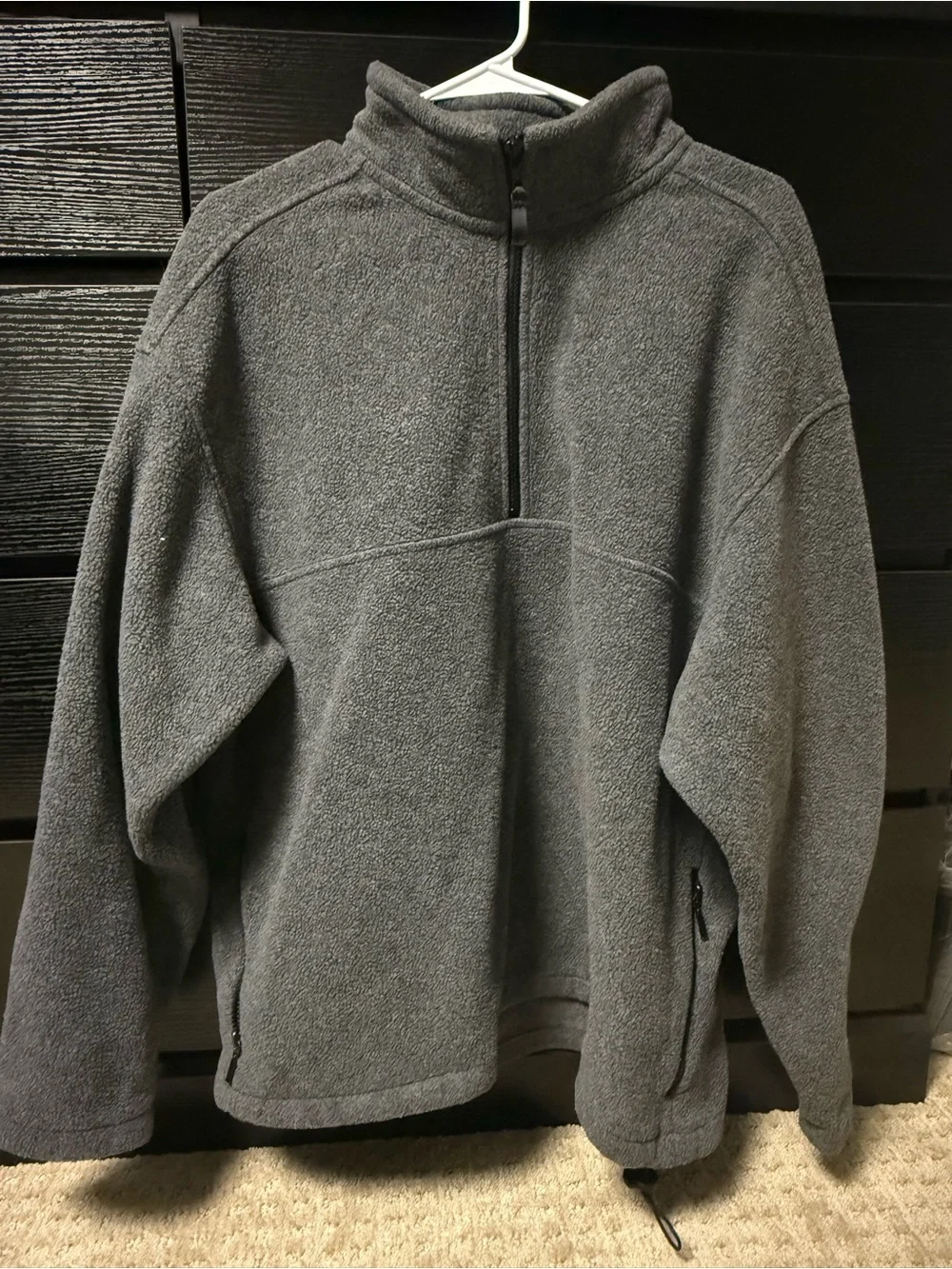 Eddie Bauer Charcoal Gray Zip-Up Fleece Pullover